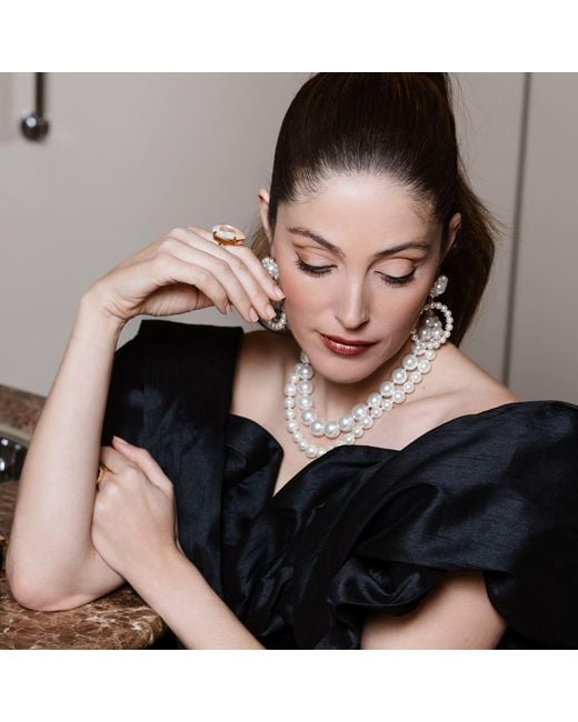 Otazu Metallic Classic Pearl Earrings