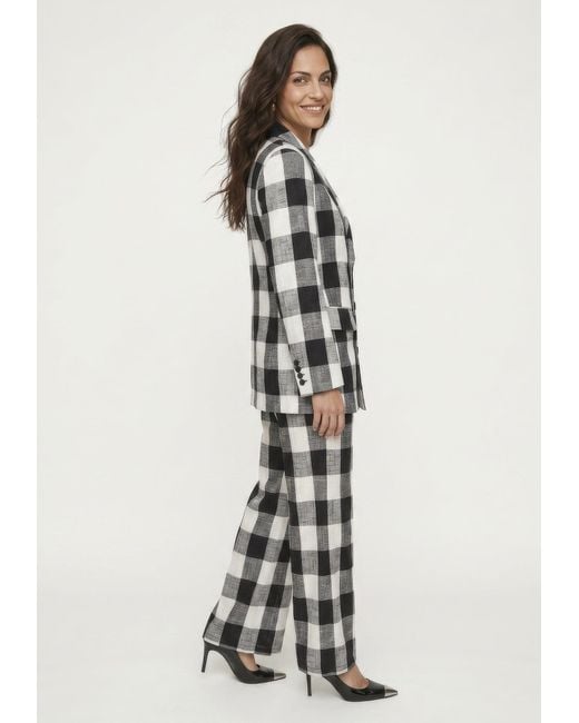 Lily and Lionel Black Zena Double Breasted Check Jacket