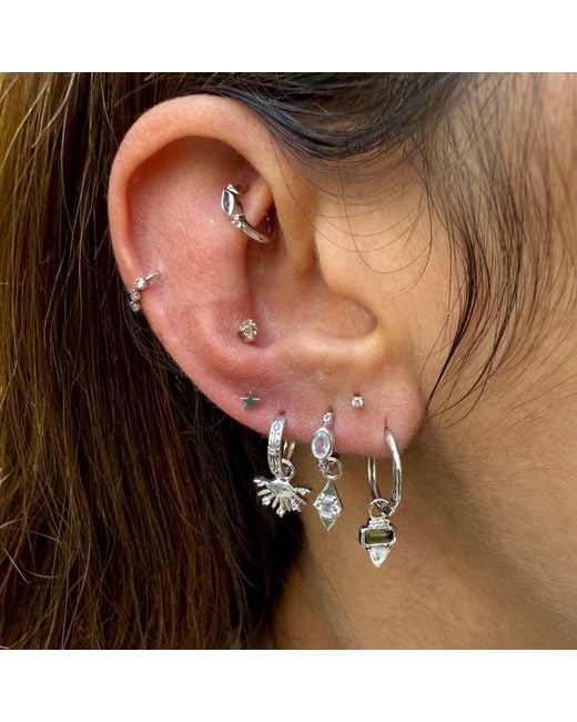 Zohreh Green Tourmaline, Sapphire & Moonstone Earring Charm Sterling
