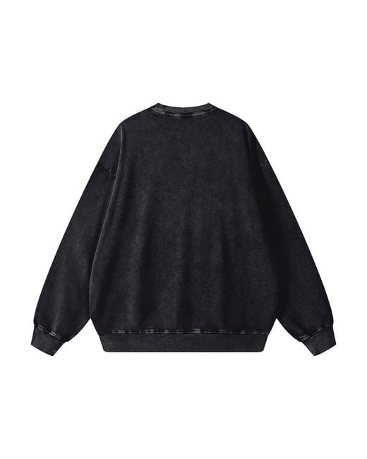 X Ilona Blue Blue Graffiti Teddy Bear Vintage Washed Cotton Midnight Crewneck