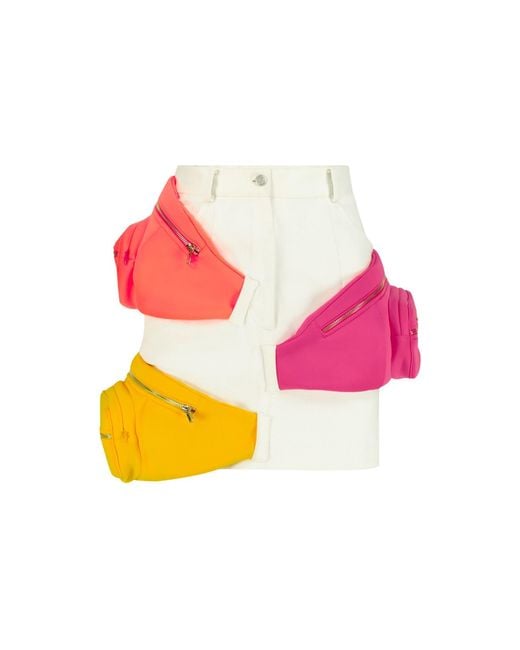 Úchè Pink Denim Bum Bags Skirt