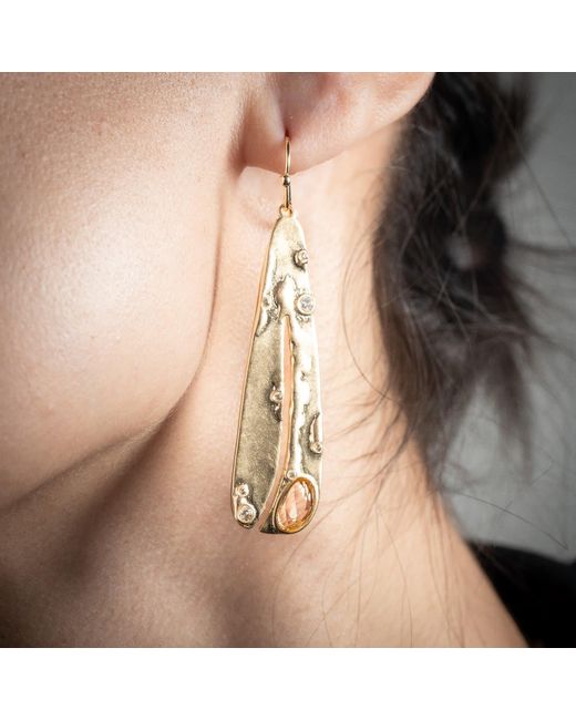 Rare Matters Jewelry Natural Neutrals Organic Gemstone Petal Earrings Peach