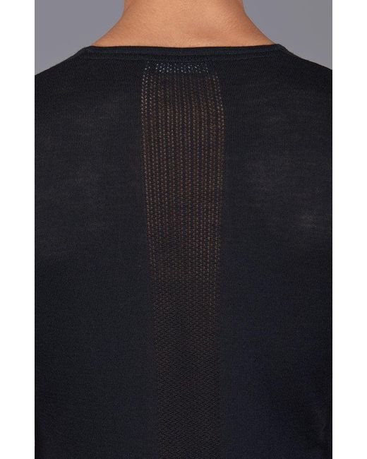Paul James Knitwear Blue Mens Midweight Merino Activewear Base Layer Zeus Top