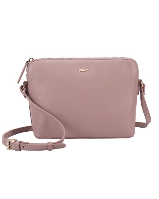Paul Costelloe Pink Lenya Leather Crossbody Bag