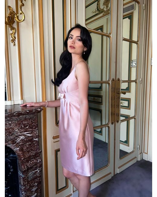 Santinni Pink 'Sabrina' 100% Wool & Silk Dress