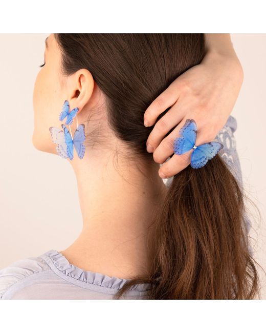 Oana Savu Blue Sky Adjustable Butterfly Ring Sterling Bridal Something Accessories