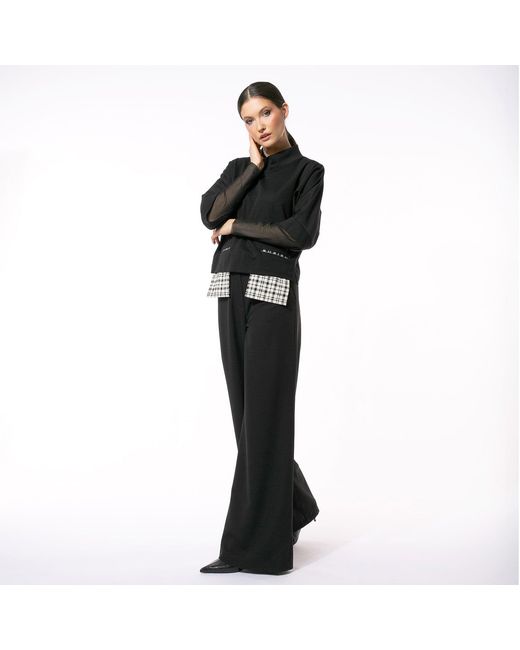 Larisa Dragna Black Midnight Tee Contrast Blouse