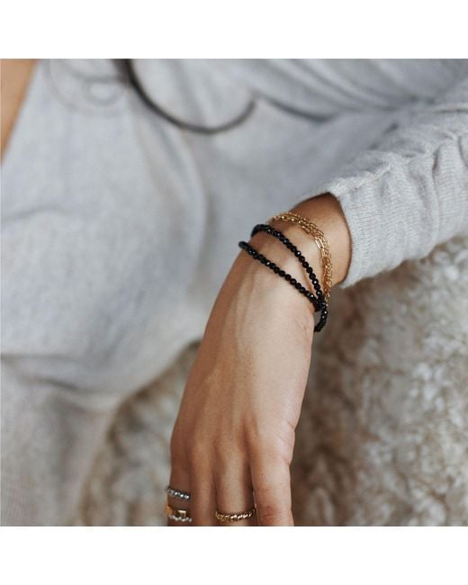 Herself Collections Black 14K Solid Spinel Bracelet