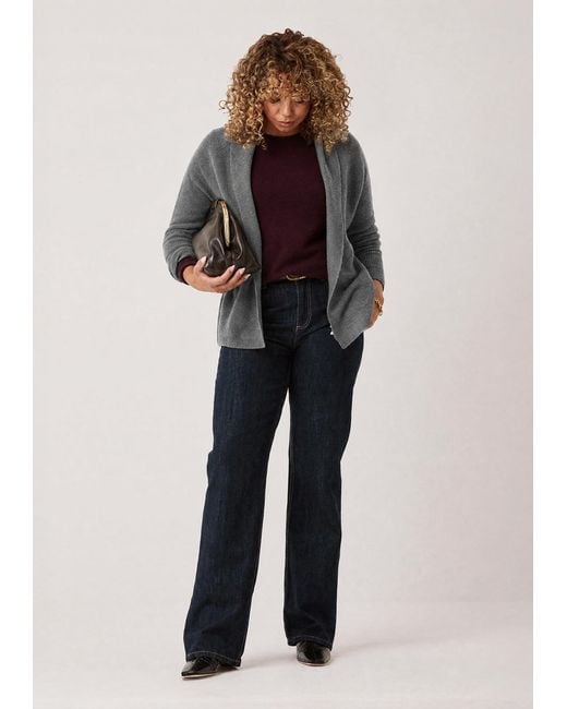 Loop Cashmere Gray Relaxed Edge To Edge Cardigan