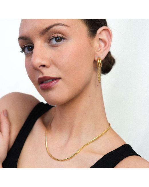 Miss Cecilia Metallic Herringbone Snake Chain Necklace
