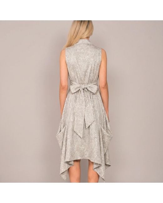 Atom Label White Wrap Ruched Dress Champagne Ornate