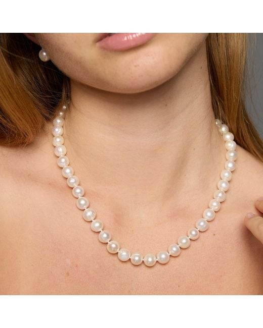 Pearls of the Orient Online White Gratia Cultured Freshwater Pearl Necklace With Sterling Toggle Clasp
