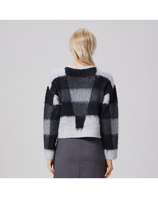 Smart and Joy Black Check Pattern Oversize Jumper
