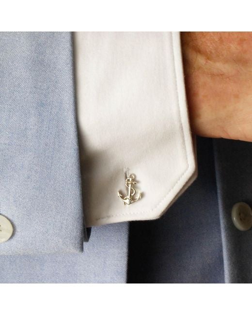Lee Renee Metallic Anchor Cufflinks – for men