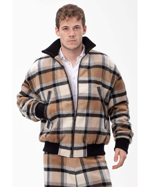 Maison Bogomil Multicolor Plaid Bomber Jacket for men