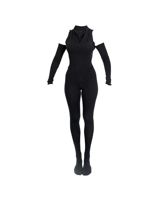 Maison Bogomil Black Cold-Shoulder Knit Jumpsuit