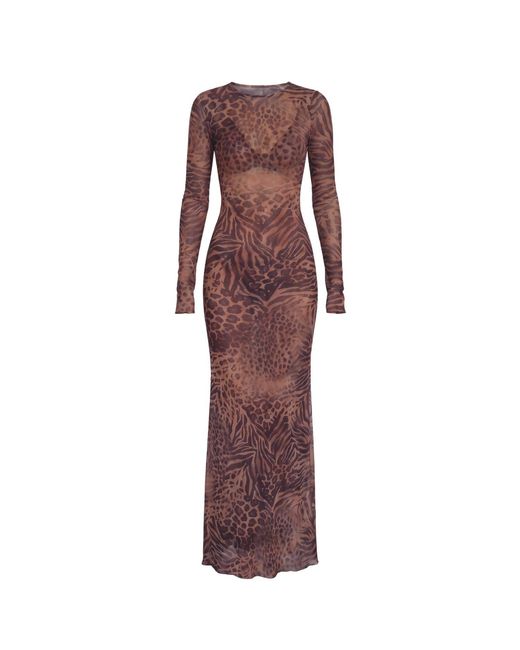 Alia Studio Purple Brume Mesh Maxi Dress