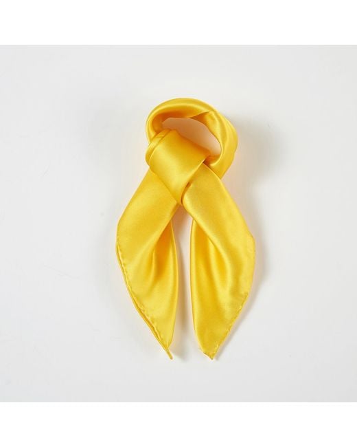 Soft Strokes Silk Yellow Pure Silk Scarf Daffodil Solid Colour Collection Small