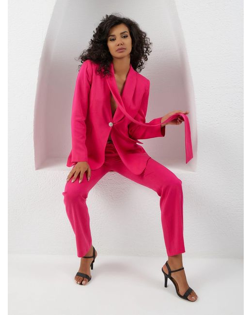 Lumina Eligma Pink Shawl Suit Pants