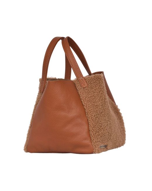 Owen Barry Brown Neutrals Sheepskin Leather Grab Bag Hawes Ginger Tan