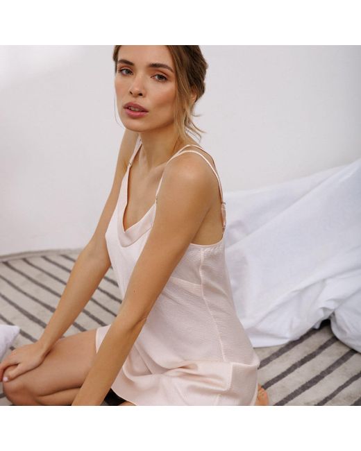 Vimissia Pink Bubble Silk Slip Dress