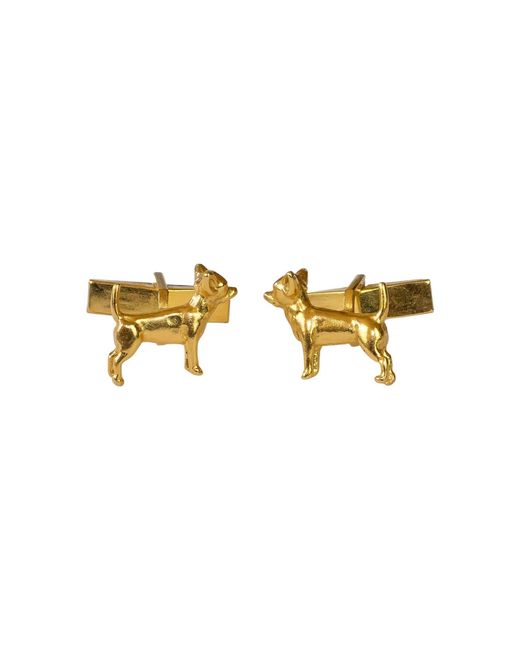 Simon Kemp Jewellers Metallic Chihuahua Cufflinks for men