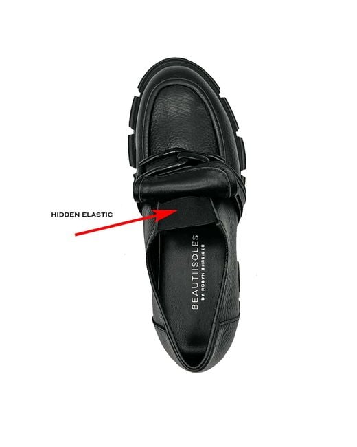 Beautiisoles by Robyn Shreiber Made in Italy Black Raquel Leather Comfortable Oxford For Work Or School