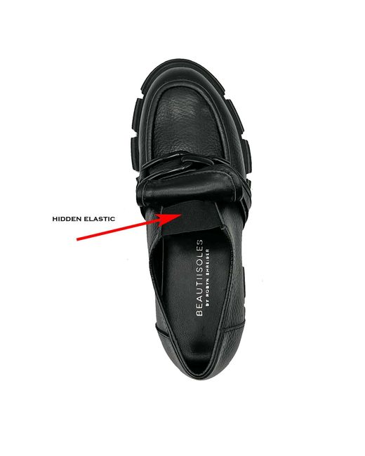 Beautiisoles by Robyn Shreiber Made in Italy Black Raquel Leather Comfortable Oxford For Work Or School