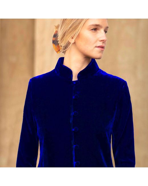 Beatrice von Tresckow Blue Royal Velvet Grace Jacket