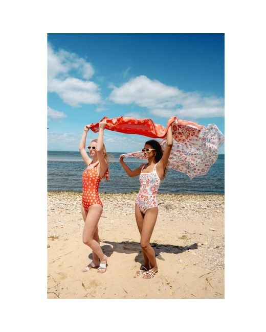 Jessie Zhao New York Red Beach Sarong Wrap