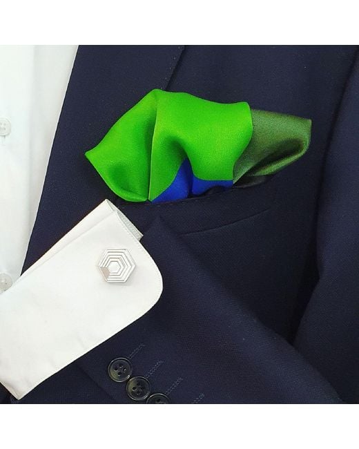 Edge Only Metallic Hexagon Cufflinks Large Sterling for men