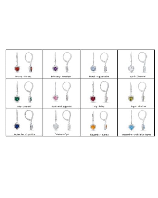 Kylie Harper Blue December Swiss Topaz Birthstone Heart-Cut Halo Leverback Earrings