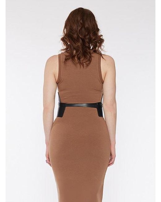 Circular Path Brown Pecan Cut Out Corset Belt