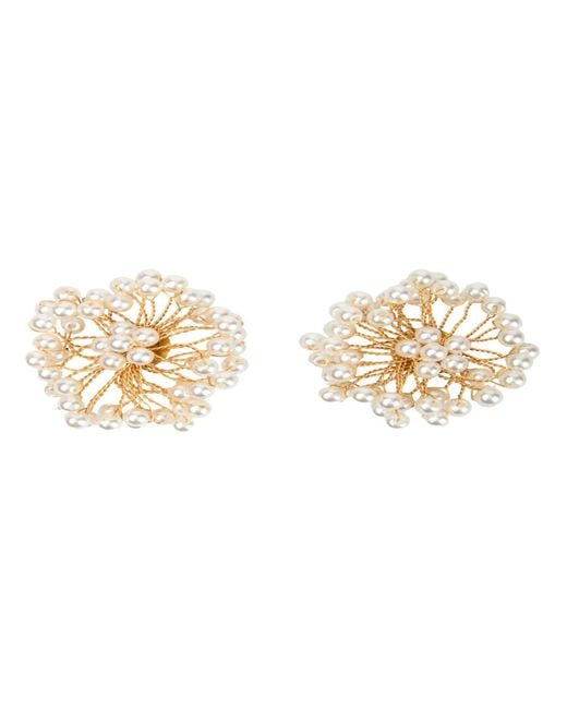 Saachi Metallic Pearl Webbed Earrings