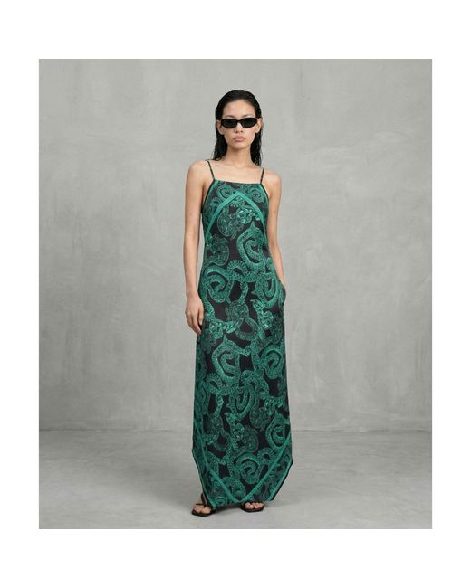 Monzlapur New York Green Silk Serpent Noir Dress