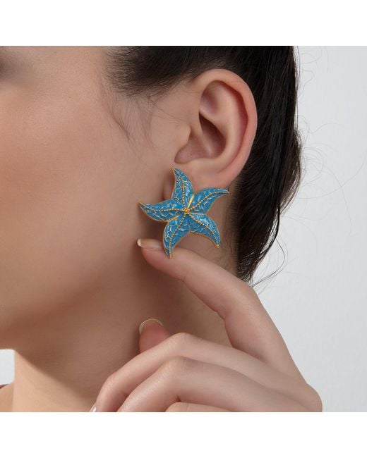 Milou Jewelry Blue Light Starfish Earrings