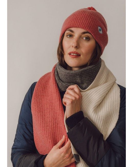 BEIRA Red Wool & Cashmere Bobble Hat – Slate
