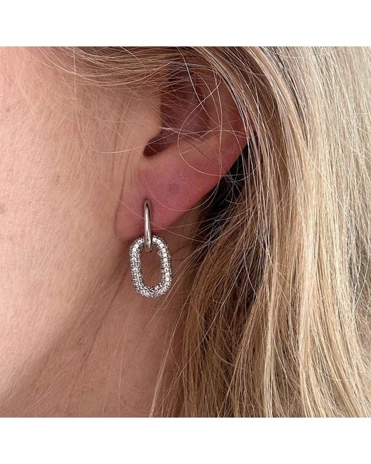 Clemence Wren Green Huggie Earrings With Pave Gemstone Charm