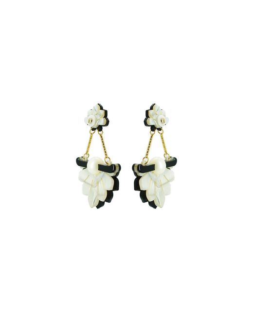 Gissa Bicalho Metallic Neutrals Handmade Acrylic Earring Daisy