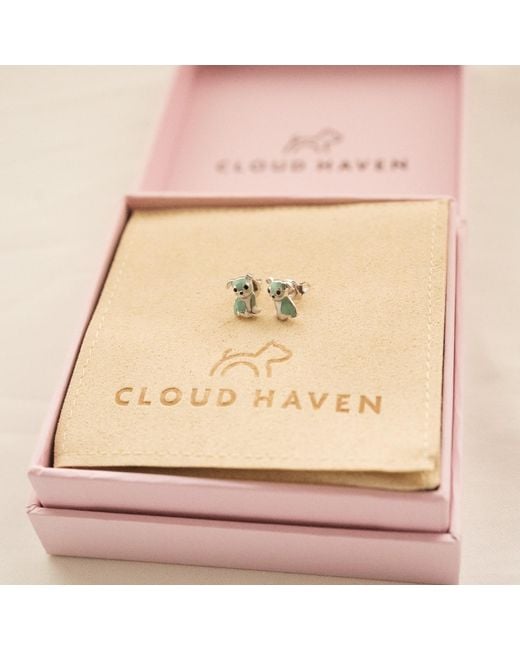 Cloud Haven Green Bulldog Stud Earrings