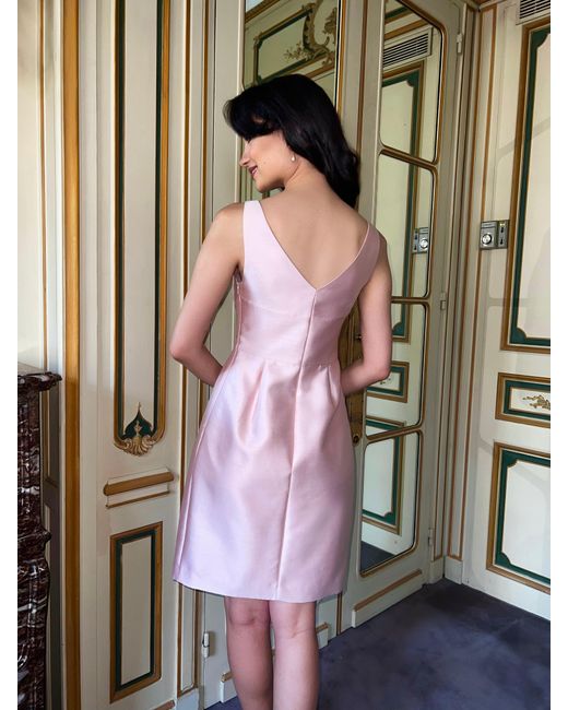 Santinni Pink 'Sabrina' 100% Wool & Silk Dress