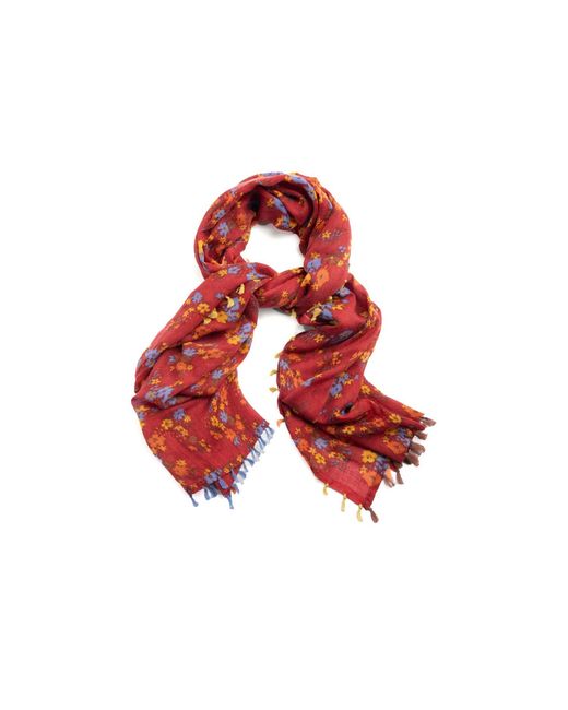 Saachi Red Atalia Multi Floral Scarf