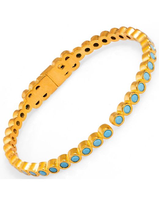 Ebru Jewelry Metallic Gemstone & Dainty Bangle Bracelet