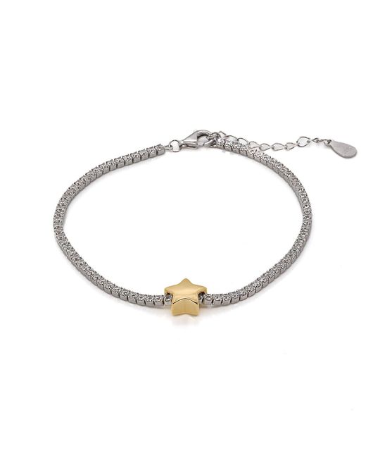 Ebru Jewelry Metallic Star Diamond Tennis Bracelet