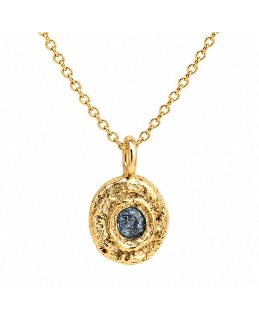 Zoe Alexandria Jewellery Metallic Portrait Pendant - Sapphire