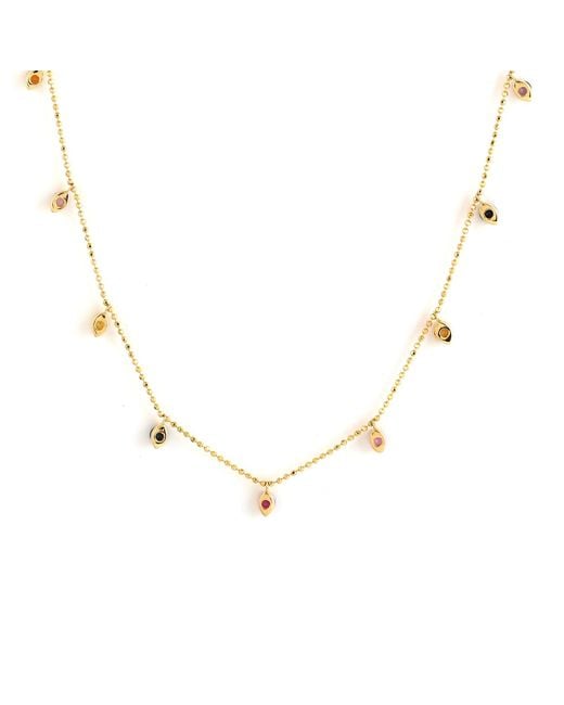 Artisan Metallic Sapphire Station Necklace