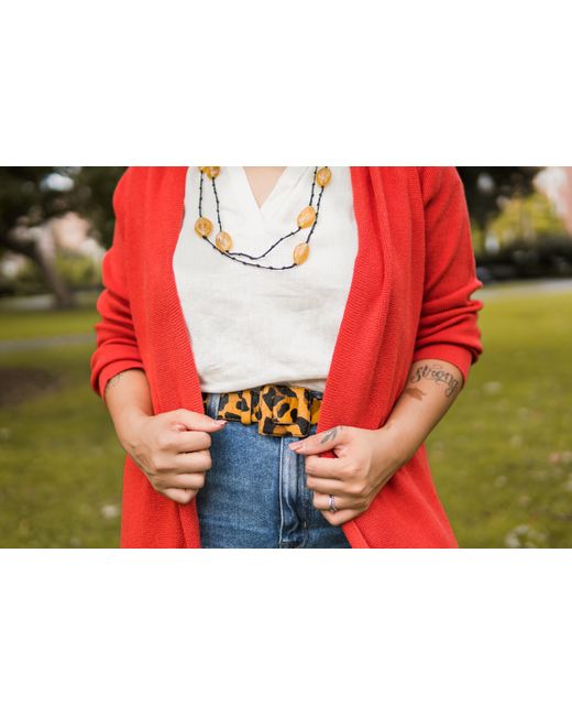 BeltBe Orange Mini Square Buckle Belt