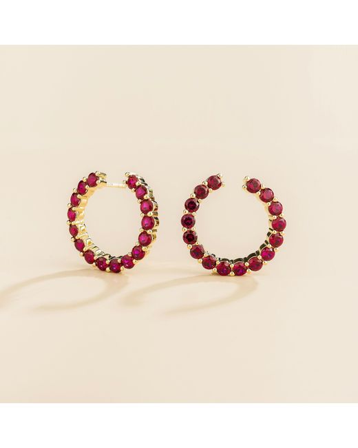 Juvetti Red Kom Earrings Set With Ruby