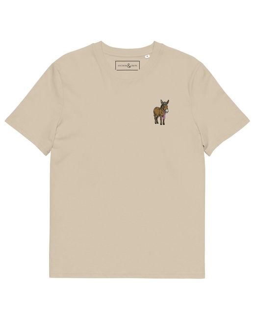 Anchor and Crew Natural Neutrals Desert Dust Smart Ass Actual Life Organic Cotton Embroidered T-Shirt