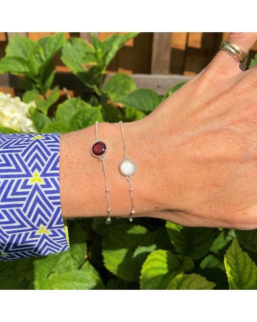 Auree Jewellery White Barcelona Silver October Birthstone Bracelet Rose Quartz